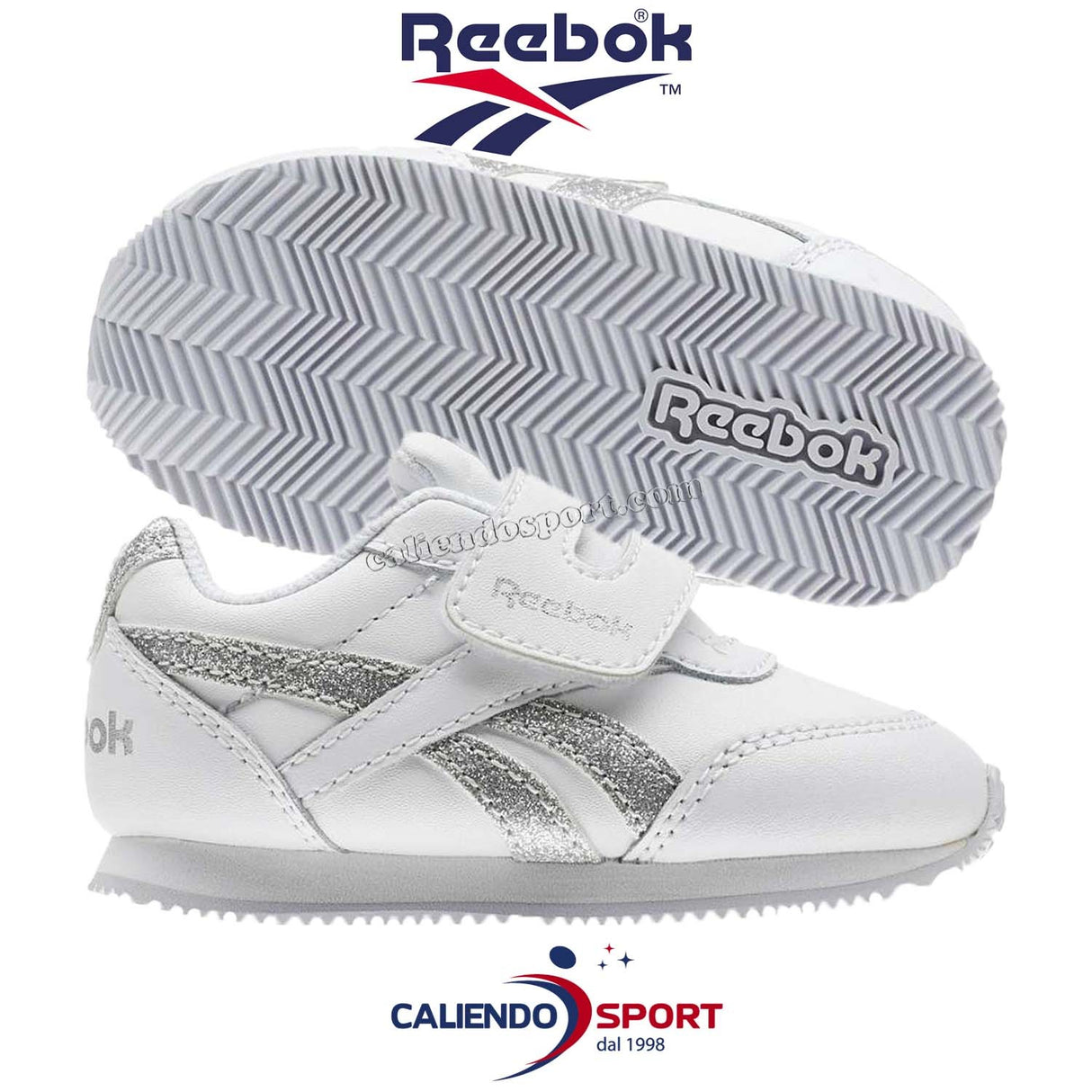 SCARPA REEBOK CN1327 BAMBINA NEONATI ROYAL CLJOG 2 KC BIANCO STRAPPI
