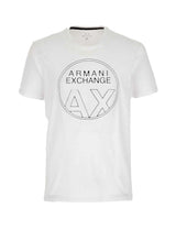 T-SHIRT ARMANI UOMO 3GZTBA NERO BIANCO COTONE STAMPA