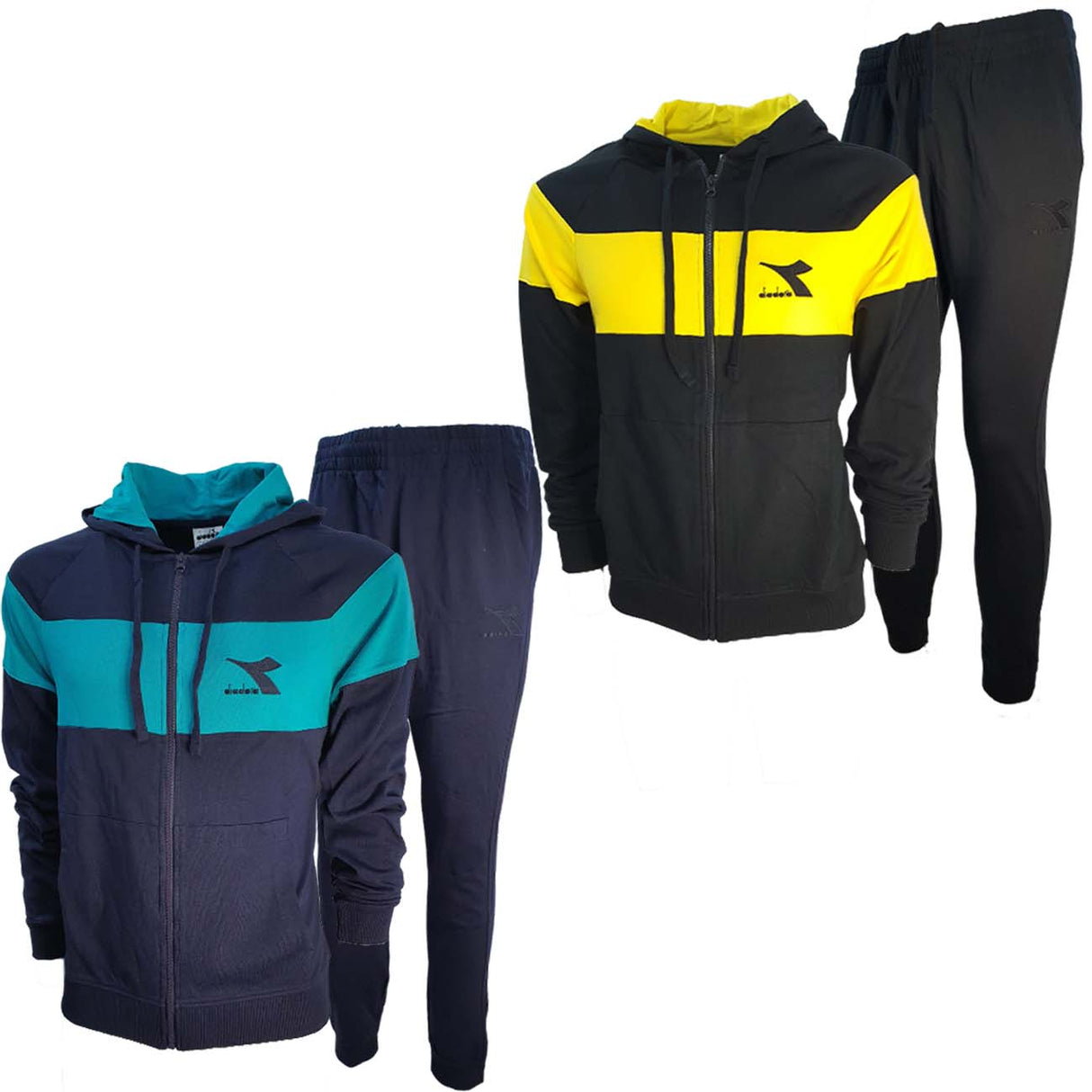 SURVÊTEMENT HOMME DIADORA 179371 BLEU NOIR COTON BROSSÉ