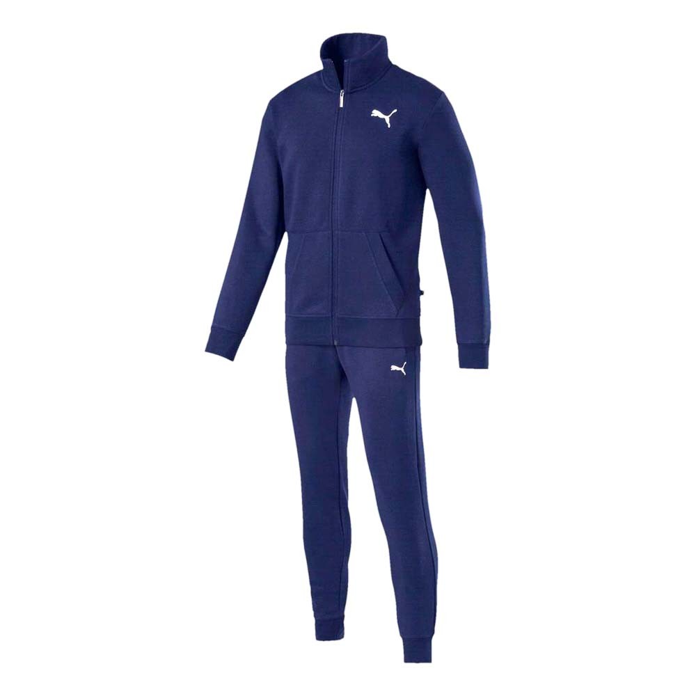 PUMA MEN'S TRACKSUIT 851555 BLUE GREY COTTON FLEECE STYLE GOOD SWEAT GYM SPORT