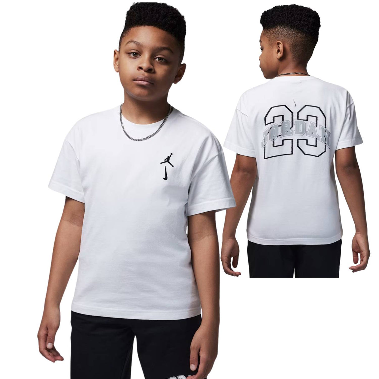 T-SHIRT RAGAZZI JORDAN 95F053 001 JAMMING BIANCO