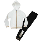 PUMA GIRLS TRACKSUIT 847608 GOLD METALLIC COTTON FLEECE