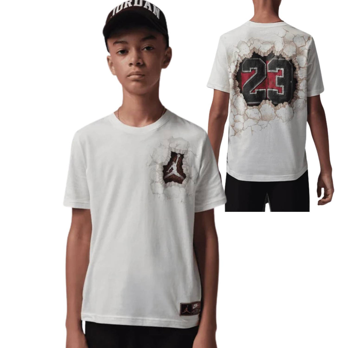 T-SHIRT RAGAZZI JORDAN 95F605 782 COTONE