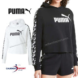 FELPA PUMA DONNA 581717 02 01 NERO BIANCO COTONE