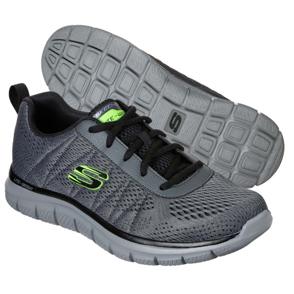 SKECHERS SHOE 232081 CCBK TRACK MOULTON GRAY