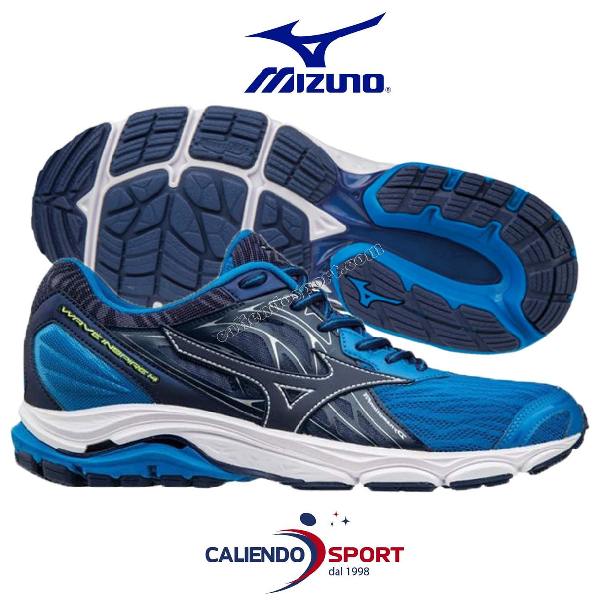 SCARPA MIZUNO UOMO j1gc184417 RUNNING CORSA WAVE INSPIRE 14 BLU PALESTRA