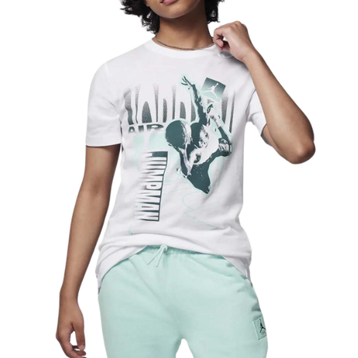 T-SHIRT RAGAZZI JORDAN 95D367 001 COTONE BIANCO