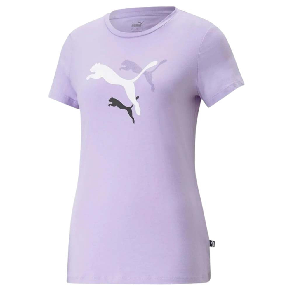 PUMA 673677 PURPLE WHITE COTTON WOMEN'S T-SHIRT