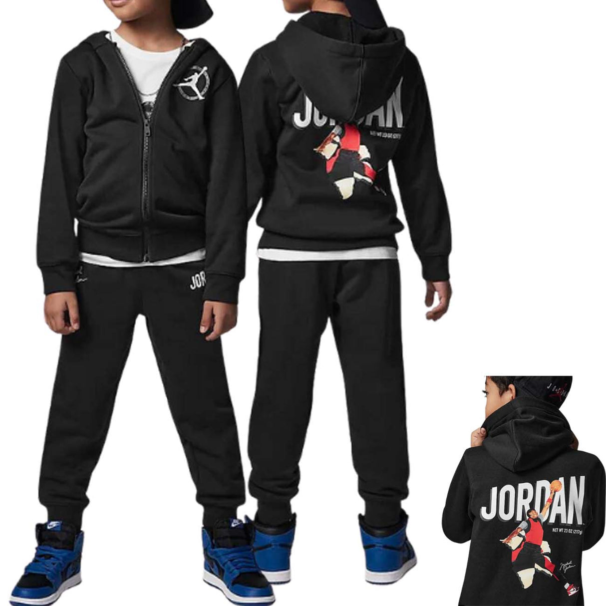 TUTA JORDAN RAGAZZI 85C115 023 FLIGHT MVP COTONE FELPATO