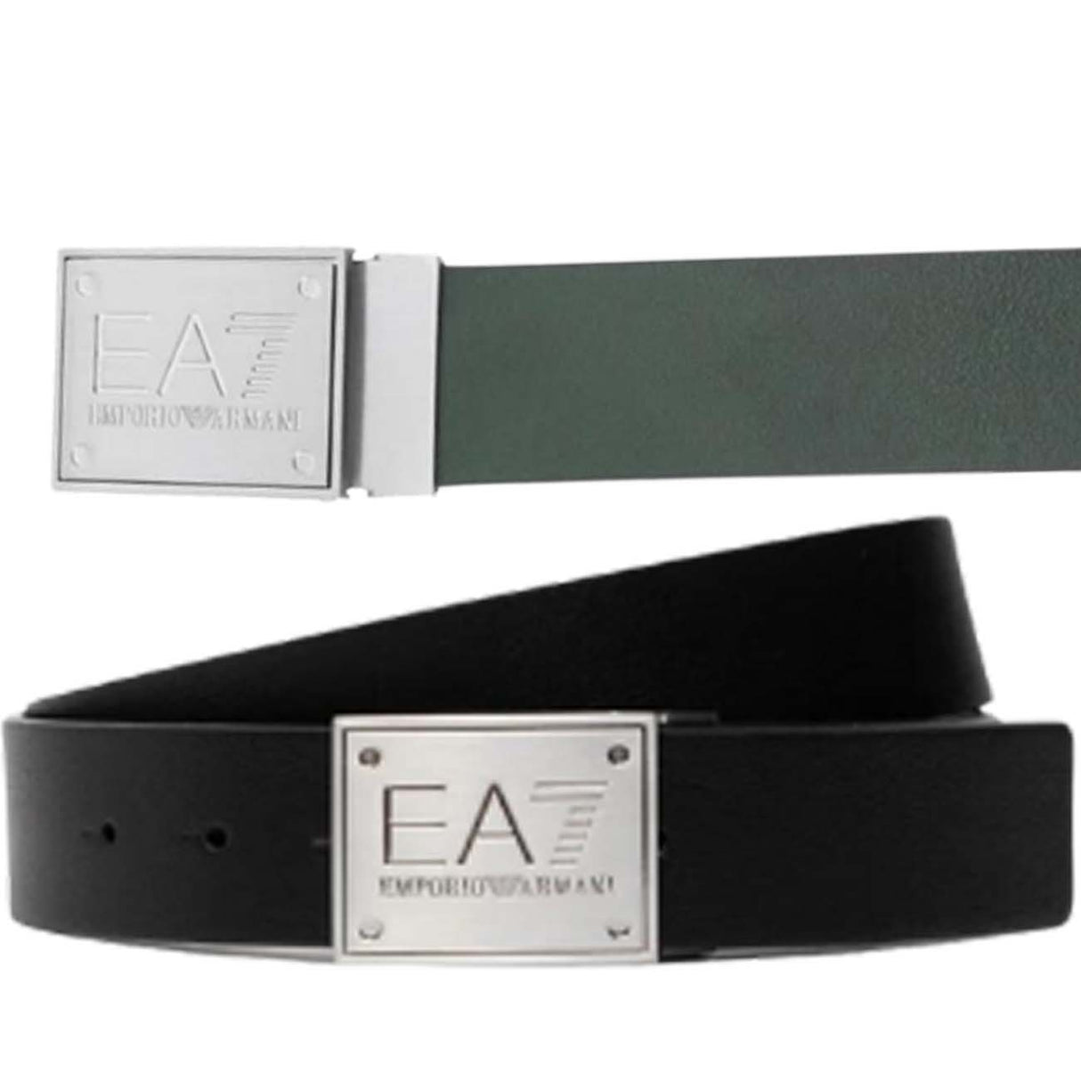 CINTURA ARMANI EA7 I23 245524 8A693 33521 DUBLE FACE NERO VERDE