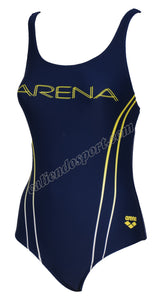 COSTUME INTERO DONNA  Arena 2A393 W BECK ONE PIECE B NUOTO PISCINA MARE NERO BLU