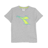 DIADORA CHILDREN'S T-SHIRT 174293 GREEN GREY COTTON SHORT SLEEVE