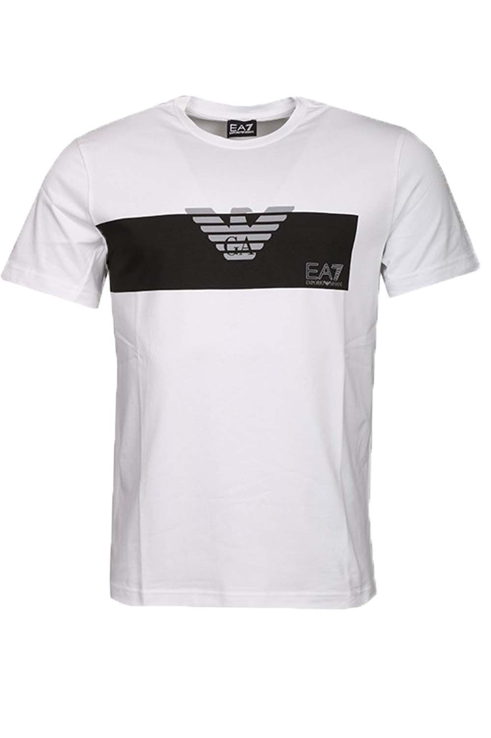 T-SHIRT HOMME ARMANI 3GPT10 BLANC NOIR COTON
