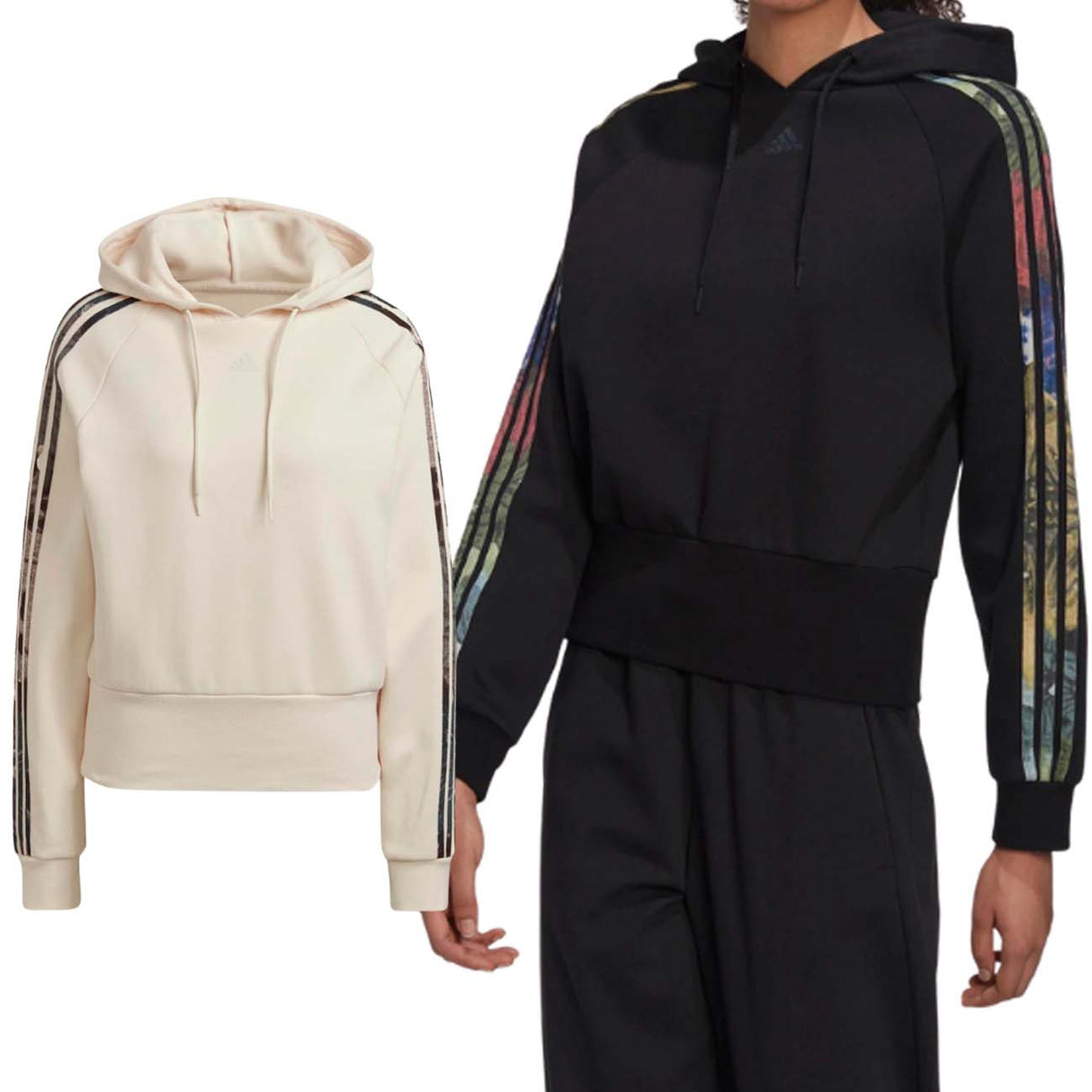 ADIDAS HI0028 HN5278 ALLOVER PRINT WOMEN'S SWEATSHIRT BRUSHED COTTON