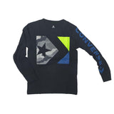 T-SHIRT CONVERSE RAGAZZI 9CA861 COTONE NERO BIANCO