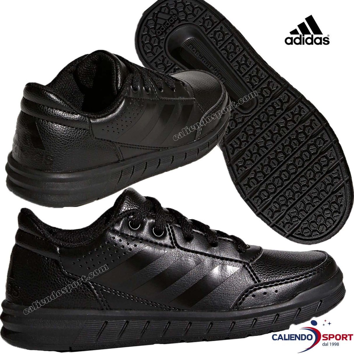 ADIDAS BA9541 BOYS BLACK ALTASPORT LACES CHILDREN'S SHOES