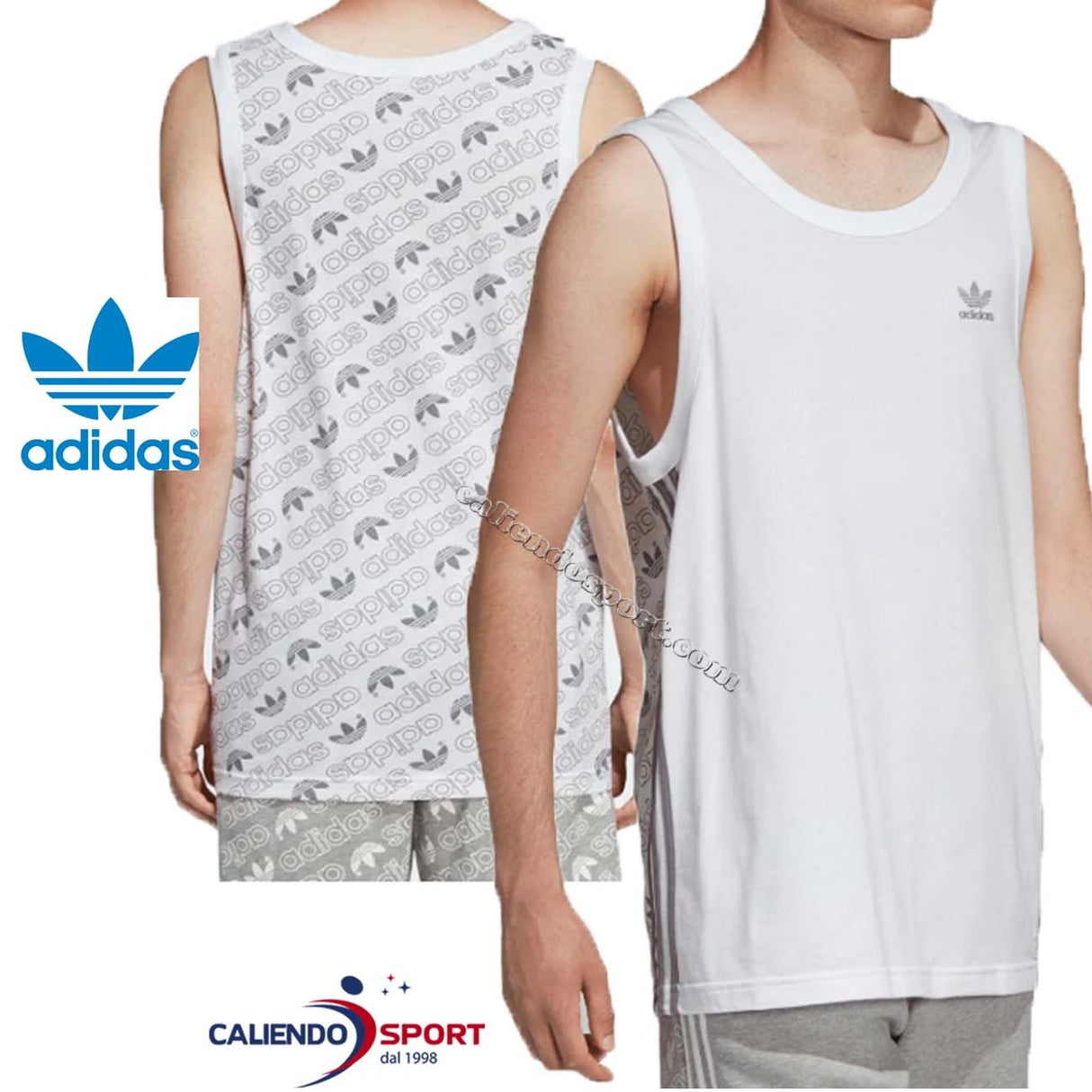 CANOTTA UOMO ADIDAS ORIGINALS DV2024 MONOGRAM BIANCO COTONE