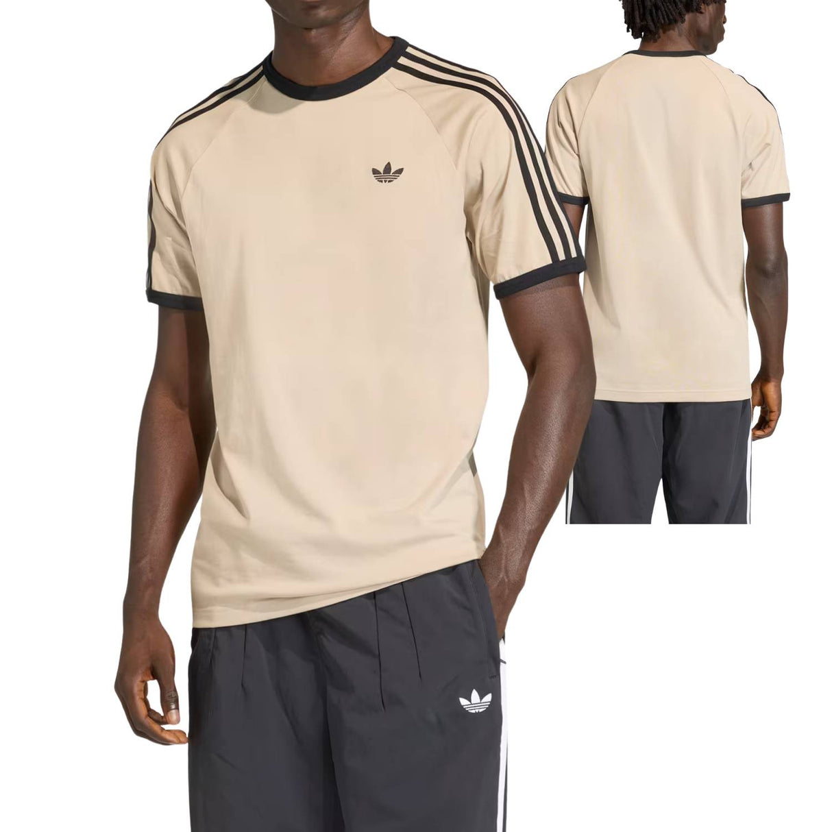 T-SHIRT ADIDAS KE7964 3 STRISCE COTONE BEIGE