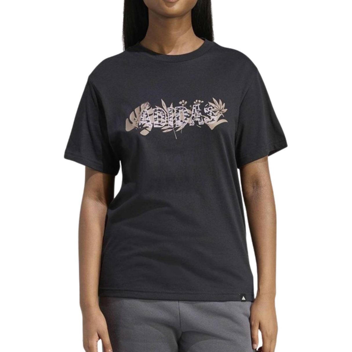 T-SHIRT DONNA ADIDAS KB7147 NERO COTONE
