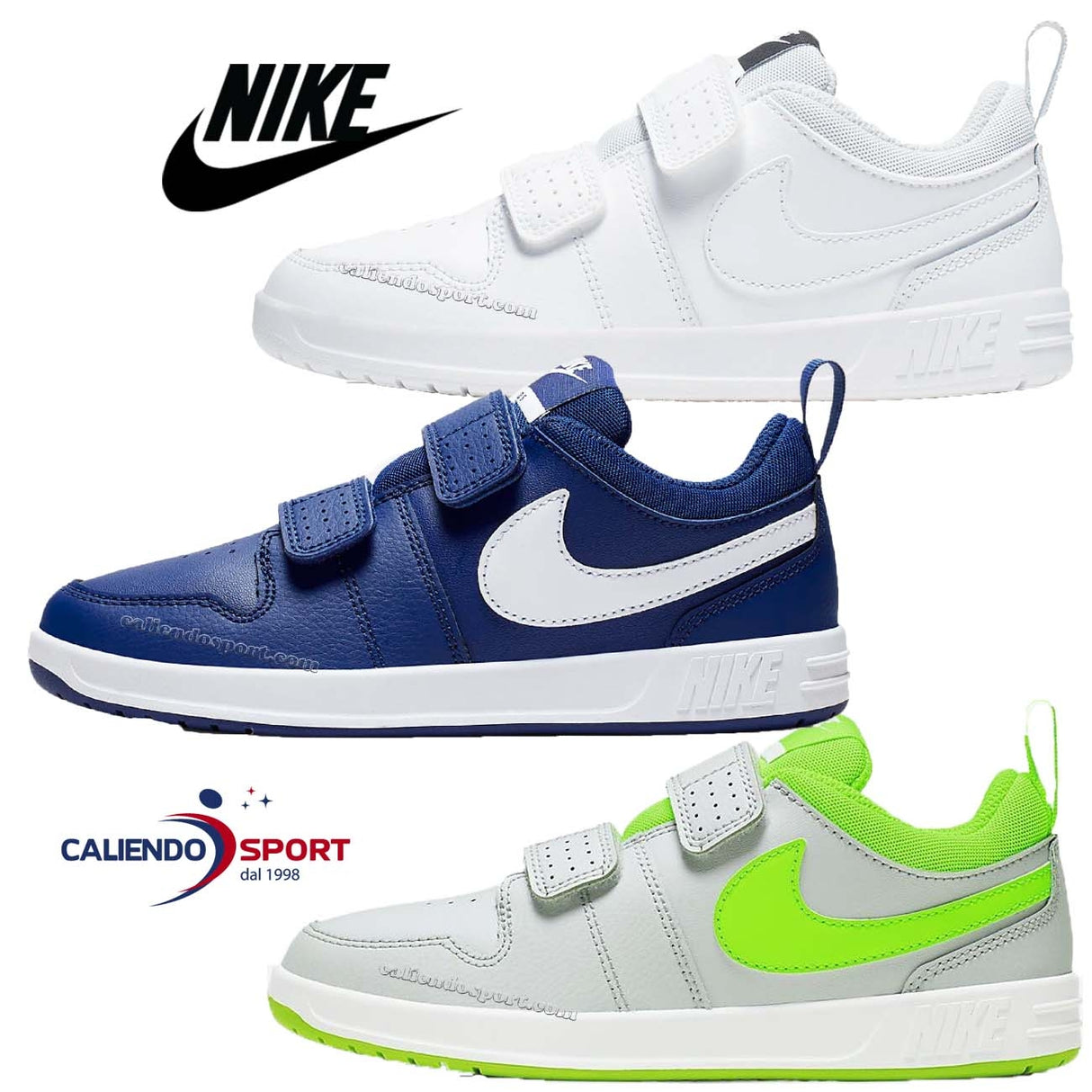 CHAUSSURES NIKE AR4161 002 400 100 BLANC BLEU GRIS PICO 5 STRAPPLE POUR ENFANTS