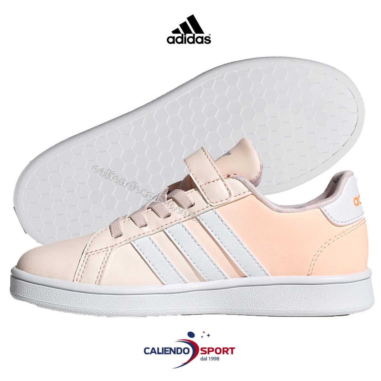 SCARPA ADIDAS BAMBINA FW4937 GRAND COURT STRAPPO