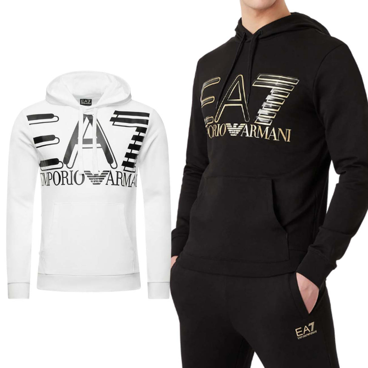 ARMANI EA7 3LPM45PJFGZ LOGO SERIES BRUSHED COTTON SWEATSHIRT