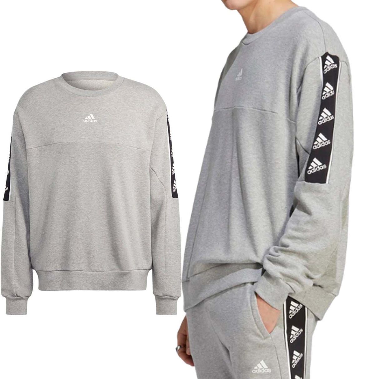 FELPA ADIDAS IC6813LOVE GRIGIO COTONE GARZATO