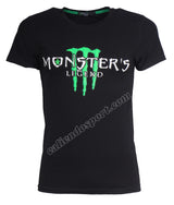 T-SHIRT UOMO MONSTER'S LECEND LM 078 MAGLIA BIANCO NERO COTONE CASUAL MADE ITALY
