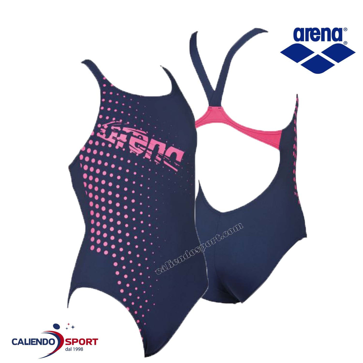 ARENA GIRL'S SWIMSUIT 001316 BLUE FUCHSIA ILLUSION SWIMMING SEA DIVING JR