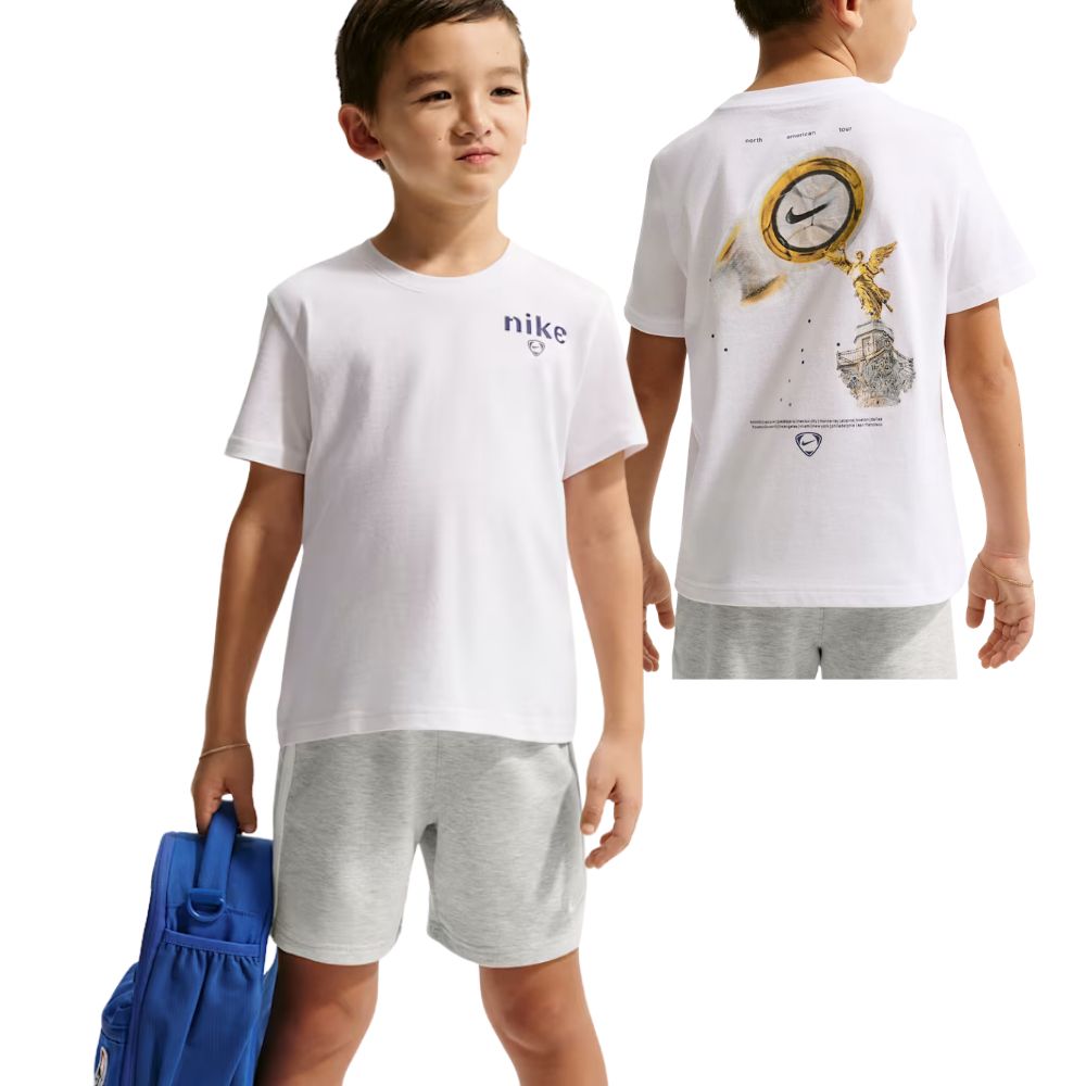 T-SHIRT RAGAZZI NIKE 86N987 001 WORLD CUP GRAFIC BIANCO
