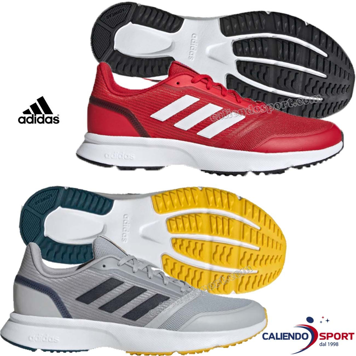 SCARPA ADIDAS EH1364 EH1365 ROSSO GRIGIO RUNNING NOVA FLOW