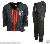 Tuta Donna Fitness Palestra Felpa+Pantalone  Con Cappuccio Cotone Sport