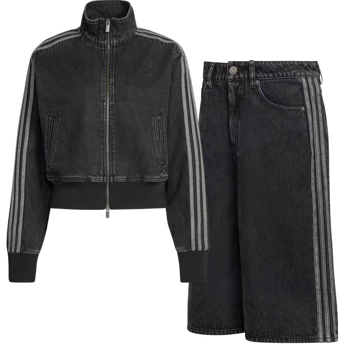 GIACCA+PANTALONE DONNA ADIDAS IB6917 KD2916 DENIM JEANS FIREBIRD