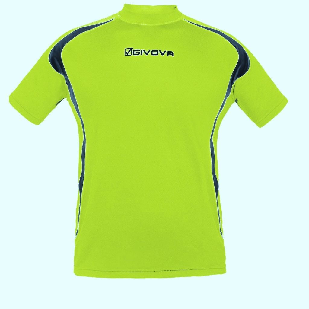 Maillot Running GIVOVA LR04 Gym Race Fluo T-Shirt Homme Blanc Jaune Orange