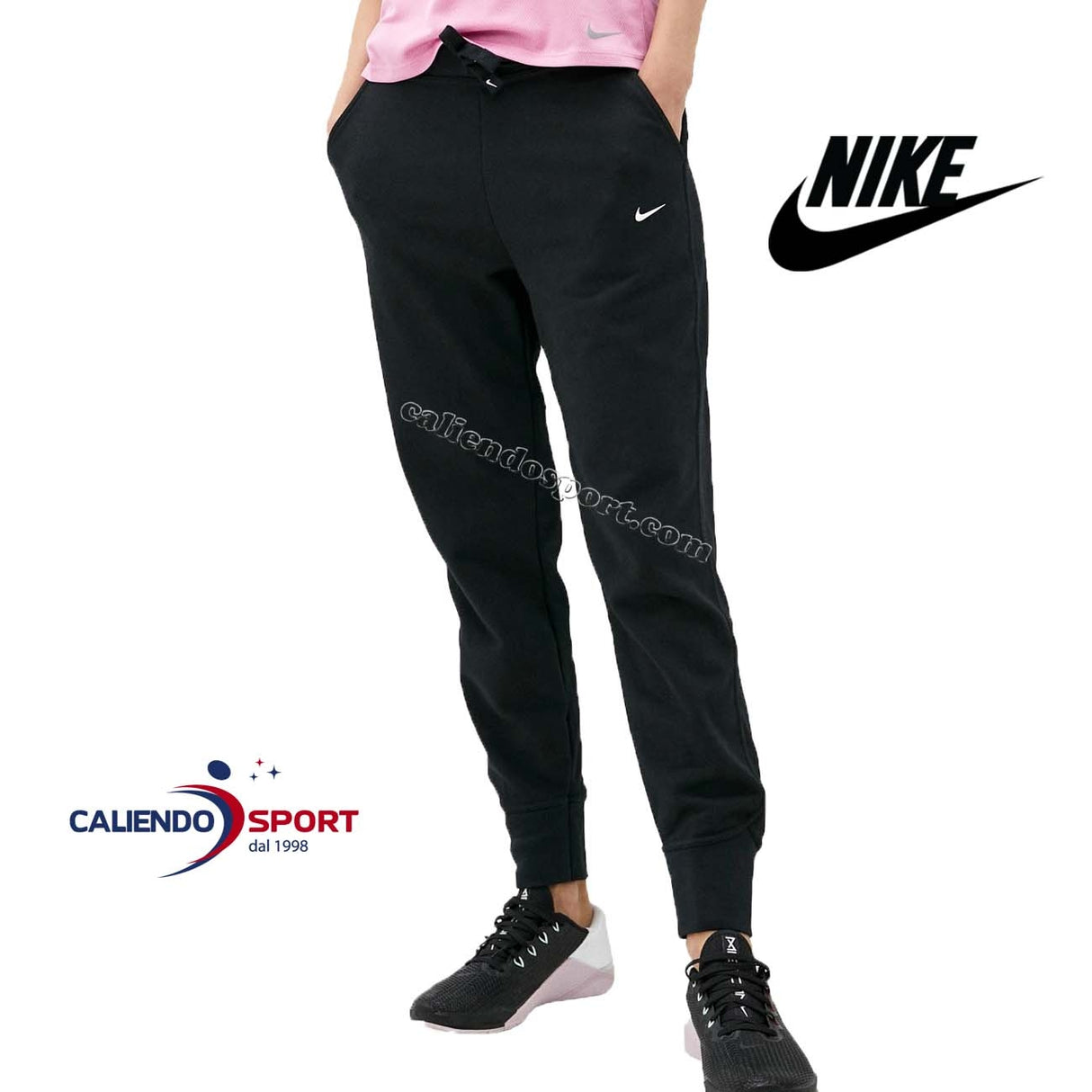PANTALONE NIKE CU5495 010 COTONE GARZATO NERO