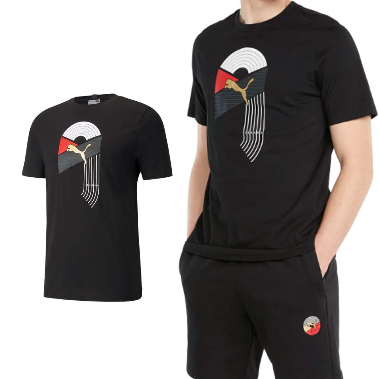 T-SHIRT PUMA 846135 01 GRAFICA AS COTONE NERO