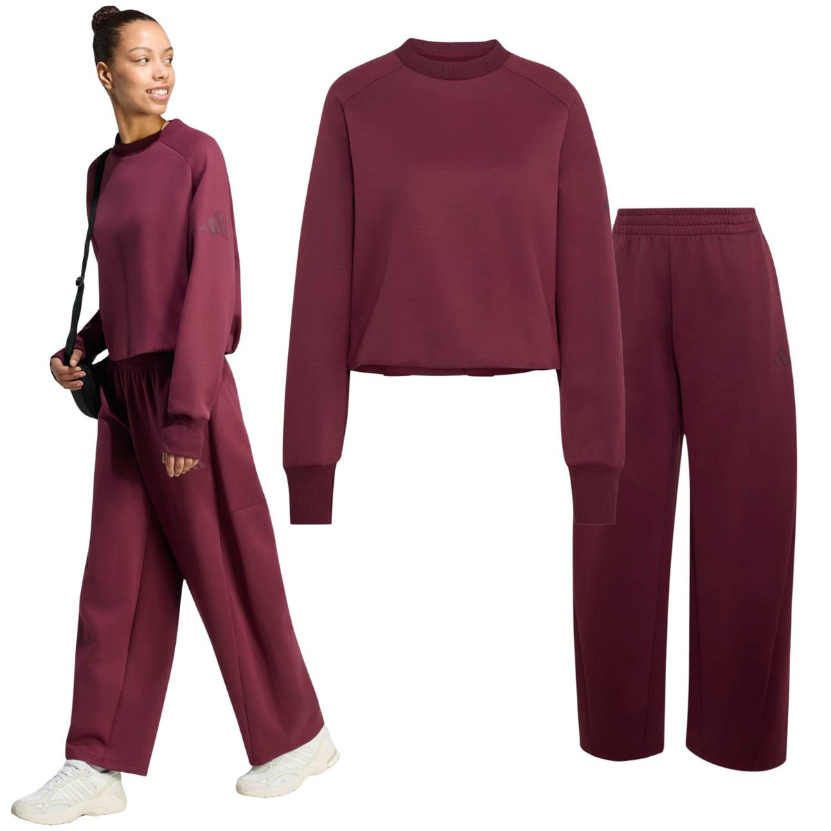 FELPA + PANTALONE DONNA ADIDAS KF2457 KF2456 SOFT LUX WINTER
