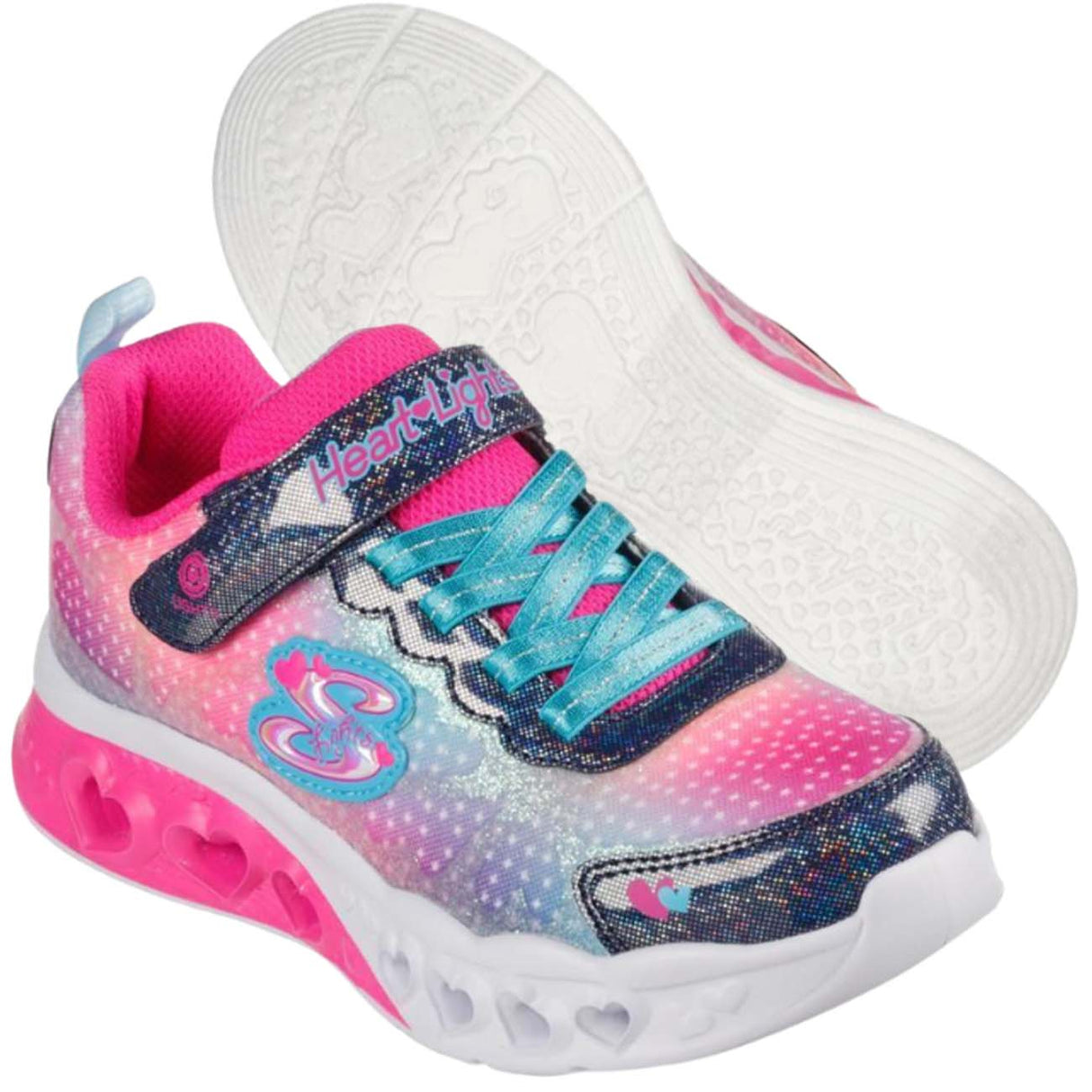 SKECHERS GIRLS SHOES 302315 NVMT LIGHTS