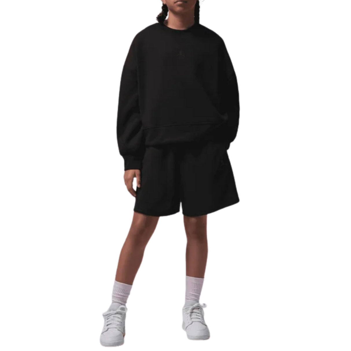 FELPA RAGAZZE JORDAN 45F583 023 COTONE GARZATO NERO