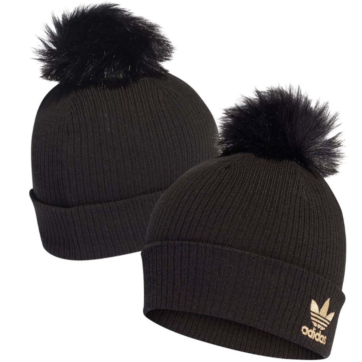 BERRETTO ADIDAS H35531 FAUX FUR POMPOM NERO