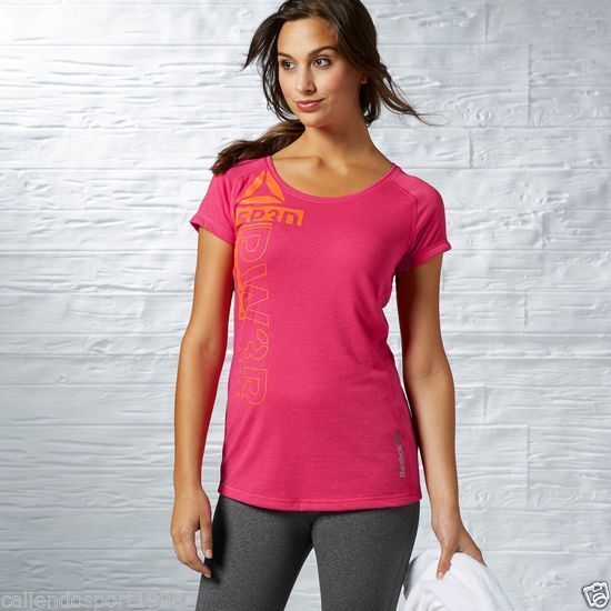 REEBOK WOMEN'S T-SHIRT Training Gym Sport GYM RUNNING ONE CASUAL