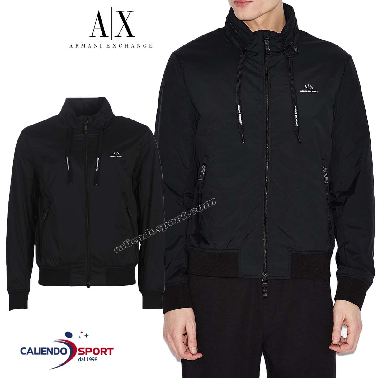 VESTE EN NYLON NOIRE ARMANI EXCHANGE 8NZB66 ZN97Z