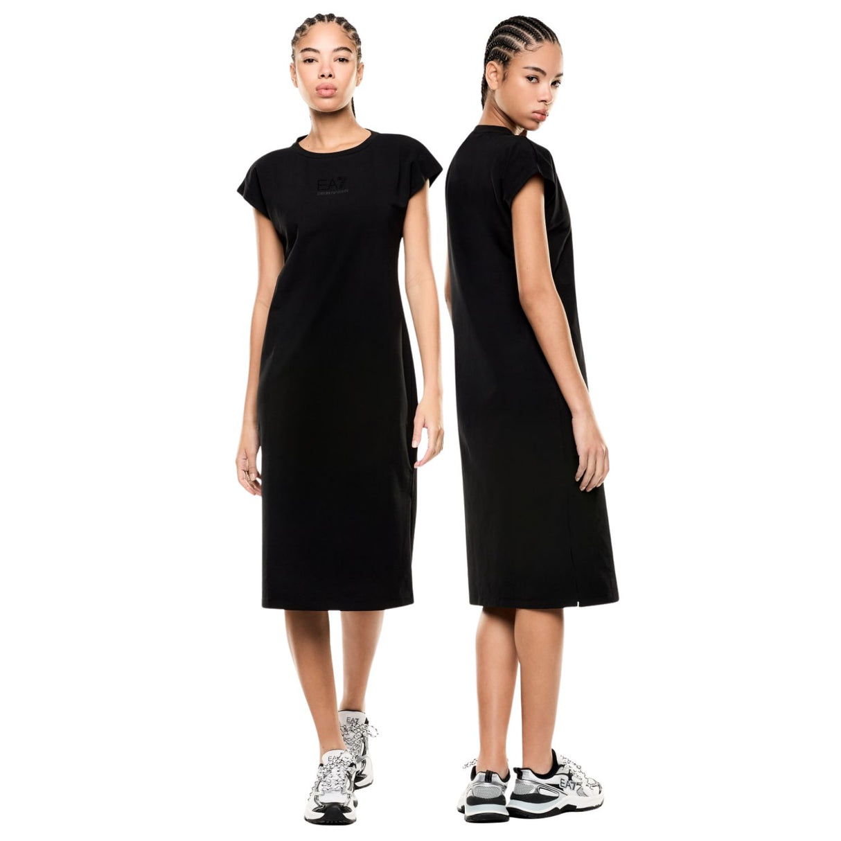 ABITO DONNA ARMANI EA7 E26 7W000957 AF12484 MC043 COTONE NERO