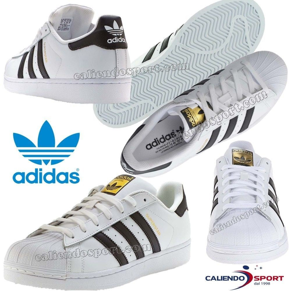 SCARPA SUPERSTAR ADIDAS ORIGINALS C77154 BIANCO/NERO DONNA UOMO CASUAL SPORT