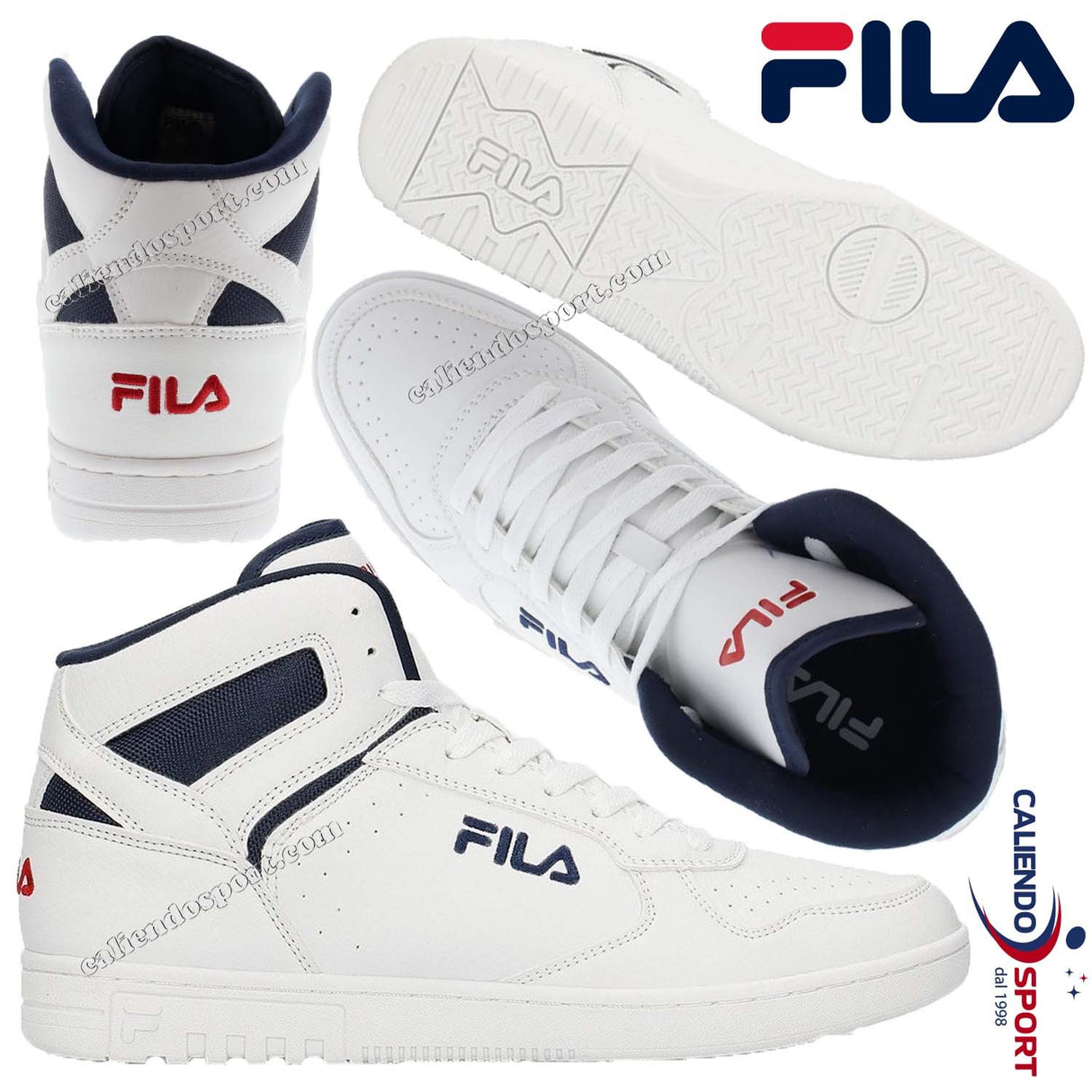 FILA MEN'S SHOES 1010510 WHITE HIGH NECK F-FORWARD MID SPORT BASKET