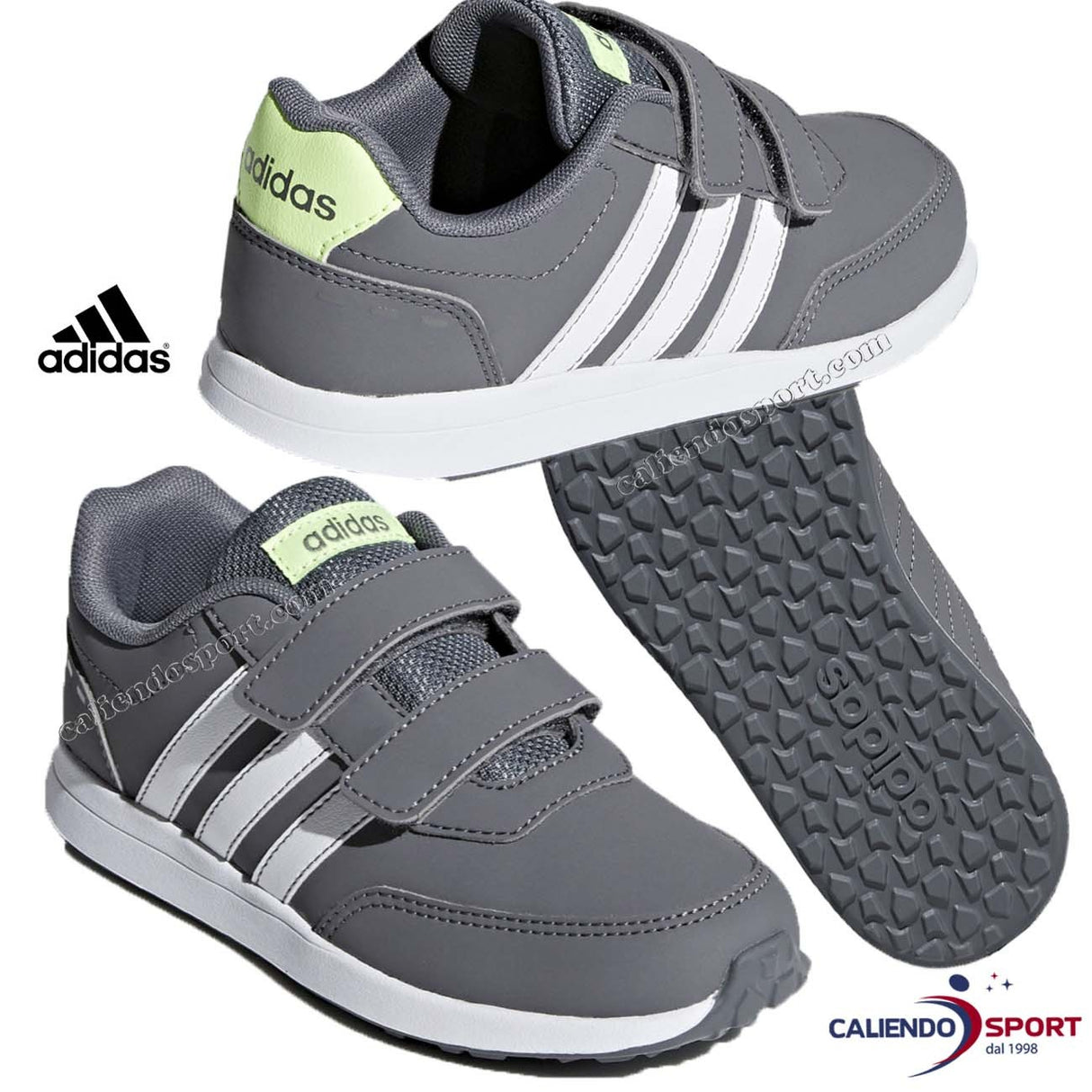 SCARPA ADIDAS RAGAZZO F35695 GRIGIO BIANCO VS SWITCH 2 STRAPPO