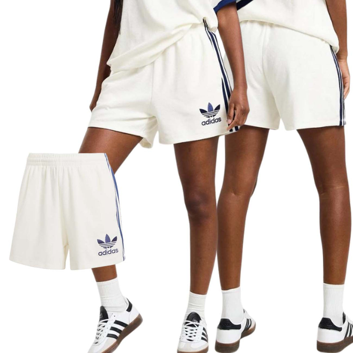 PANTALONCINO DONNA ADIDAS IT9841 COTONE BIANCO