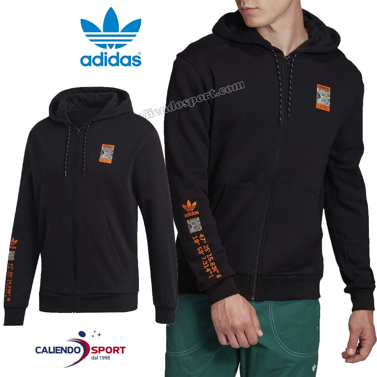 ADIDAS GD5985 BLACK ADV LOGO FZH ORIGINALS SWEATSHIRT