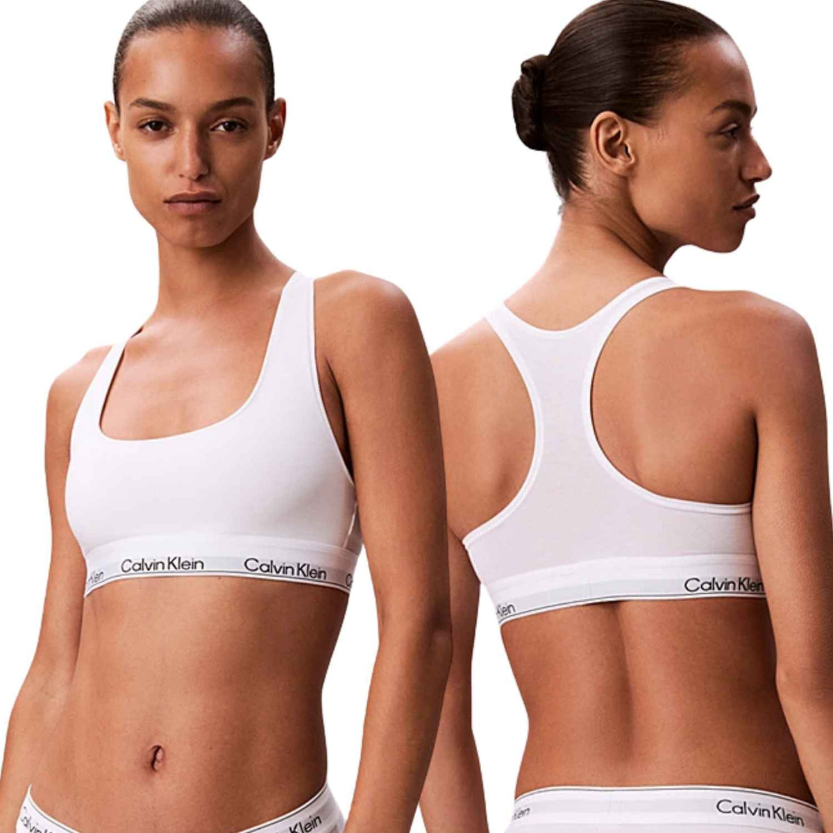 BRASSIERE CALVIN KLEIN LV00QF8493 100 COTTON MODAL BIANCO