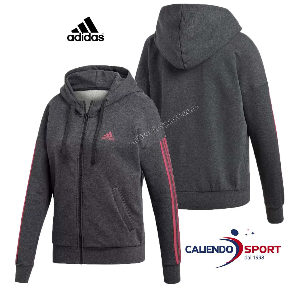 WOMEN'S SWEATSHIRT ADIDAS DI0127 WITH HOOD ESSENTIALS 3 SIDE STRIPES SPORTS